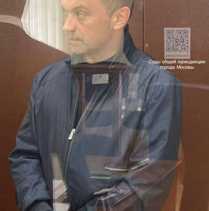 Alexander Fomin, detained in a bribery investigation against Russian Deputy Defence Minister, attends a court hearing in Moscow