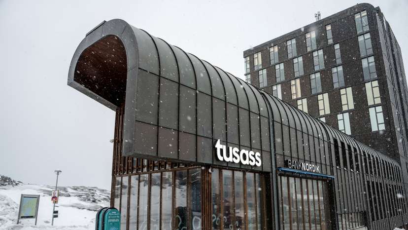 A view of The Greenlandic telecommunications company Tusass, ahead of the March 11 general election, in Nuuk