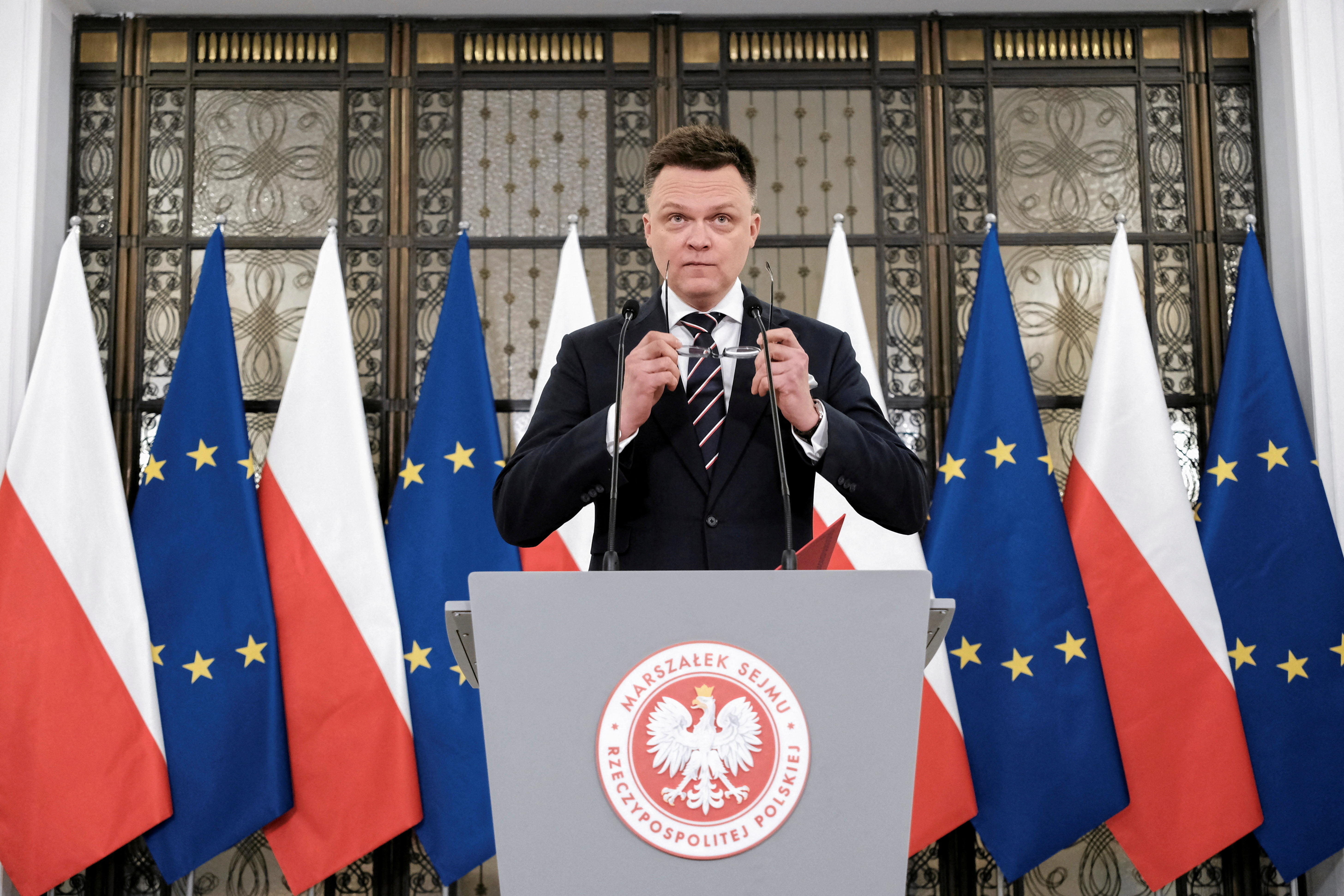 Polish Parliament Speaker Holownia announces presidential election date in Warsaw