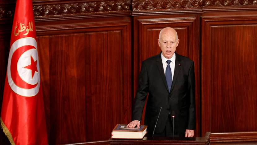 FILE PHOTO: Tunisian president-elect Kais Saied swearing-in ceremony in Tunis