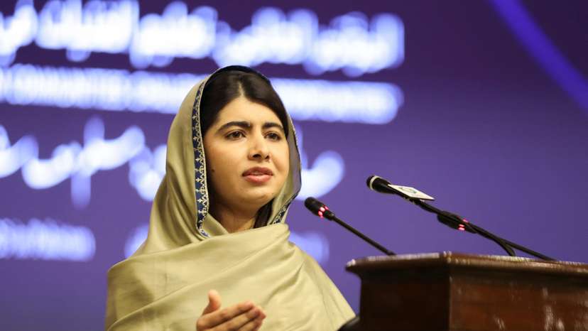 Nobel laureate Malala Yousafzai speaks during the "Girls' Education in Muslim Communities: Challenges and Opportunities" summit in Islamabad