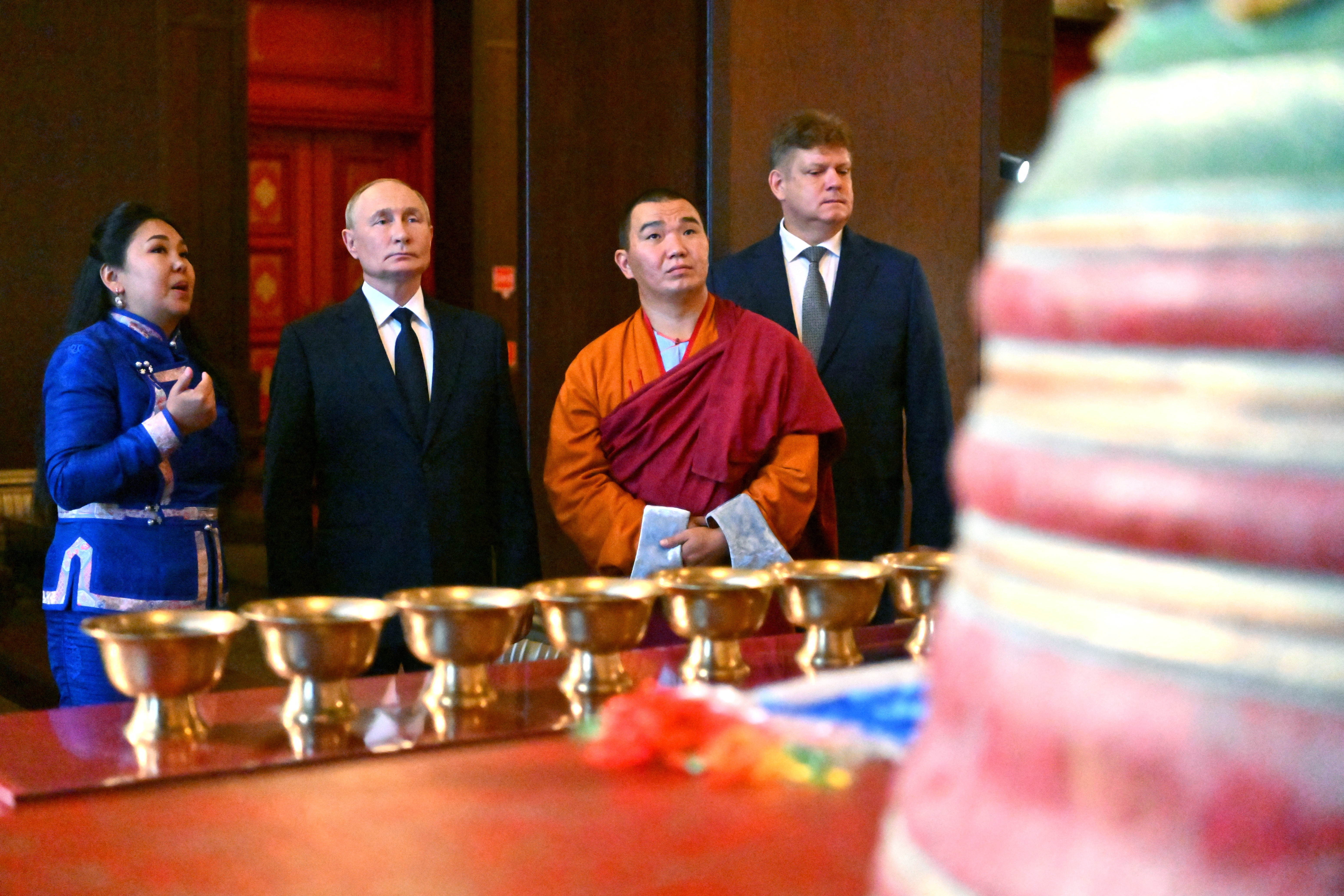 Russian President Putin visits Buddhist monastery in Kyzyl