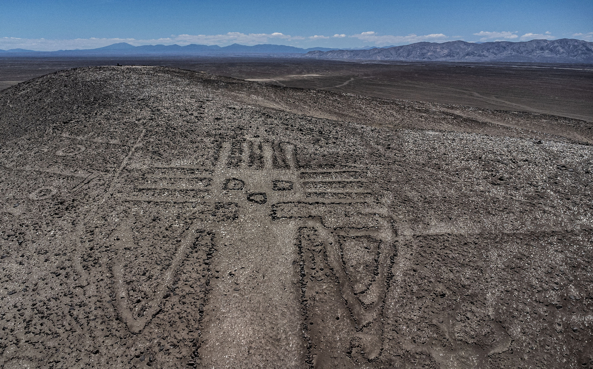 Irreversible damage on ancient geoglyphs at Atacama desert, in Chile
