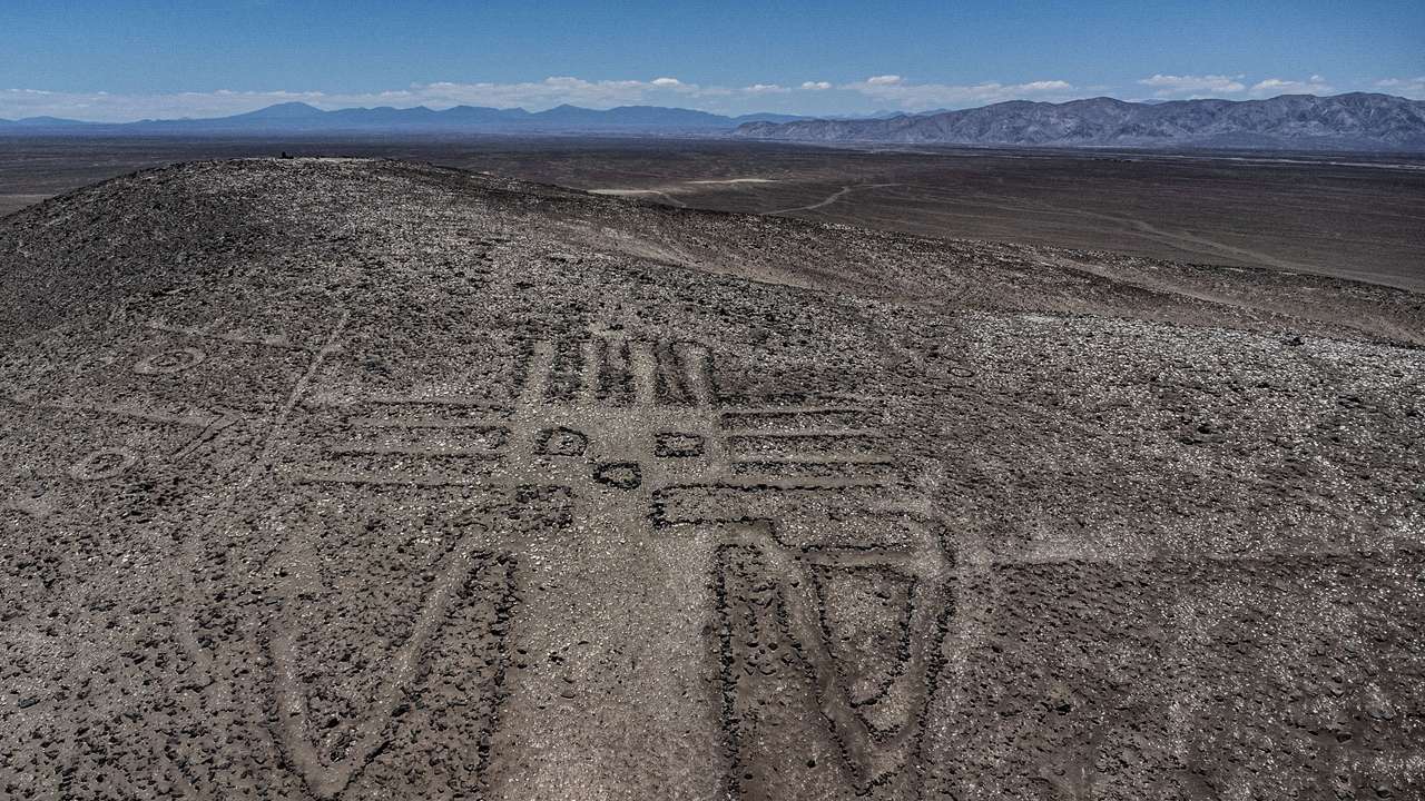 Irreversible damage on ancient geoglyphs at Atacama desert, in Chile