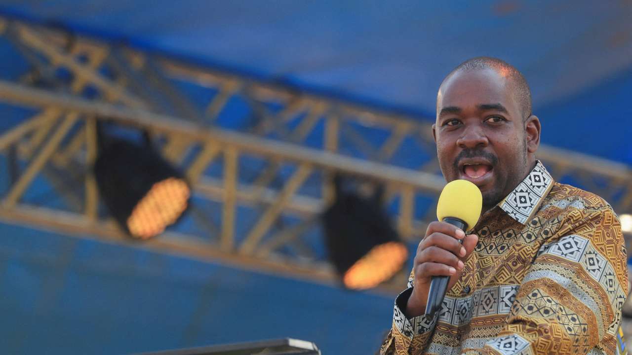 FILE PHOTO: Zimbabwe's opposition leader Chamisa attends election rally in Harare