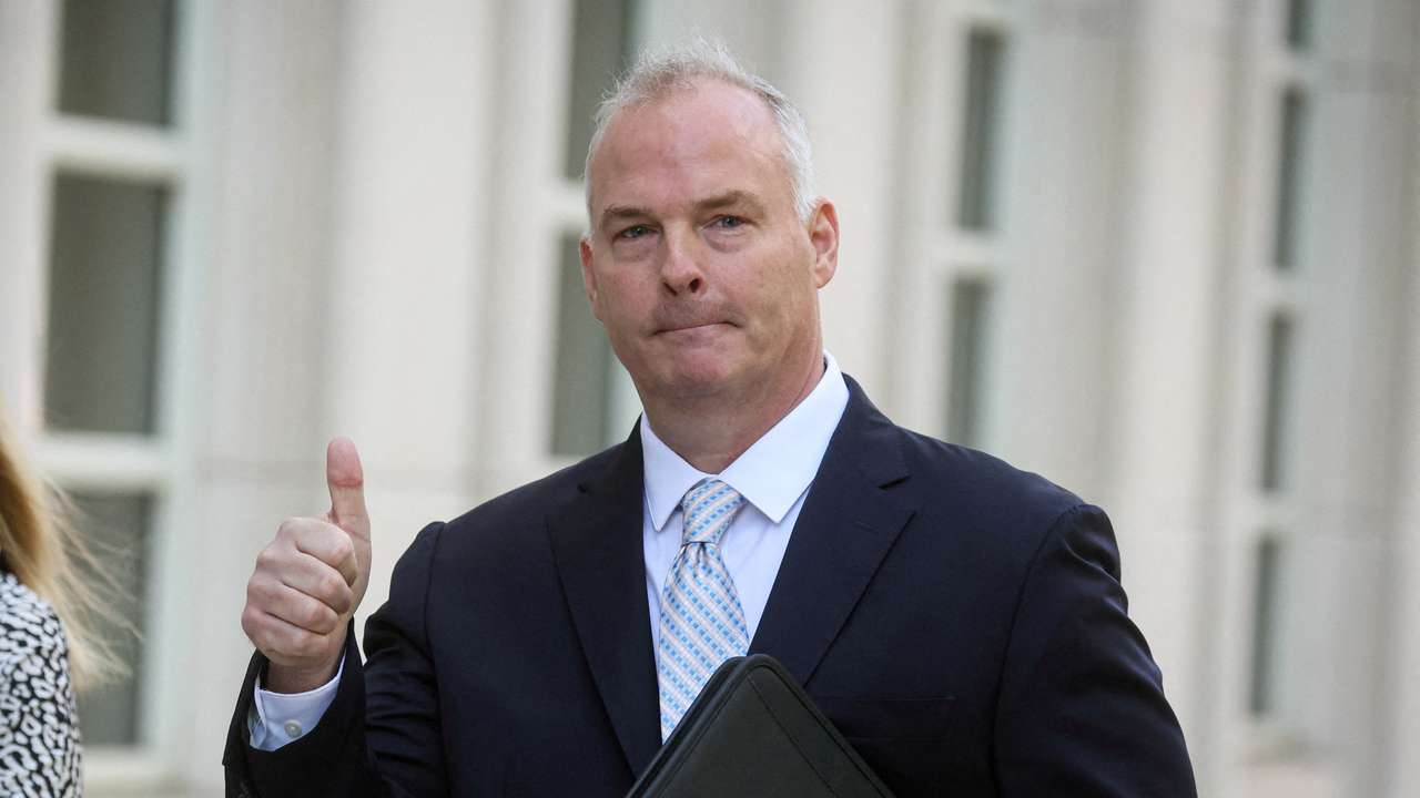 FILE PHOTO: McMahon arrives for the start of his trial on charges related to a global repatriation campaign by Chinese law enforcement known as ‘Operation Fox Hunt,’ at Brooklyn federal court in Brooklyn, New York
