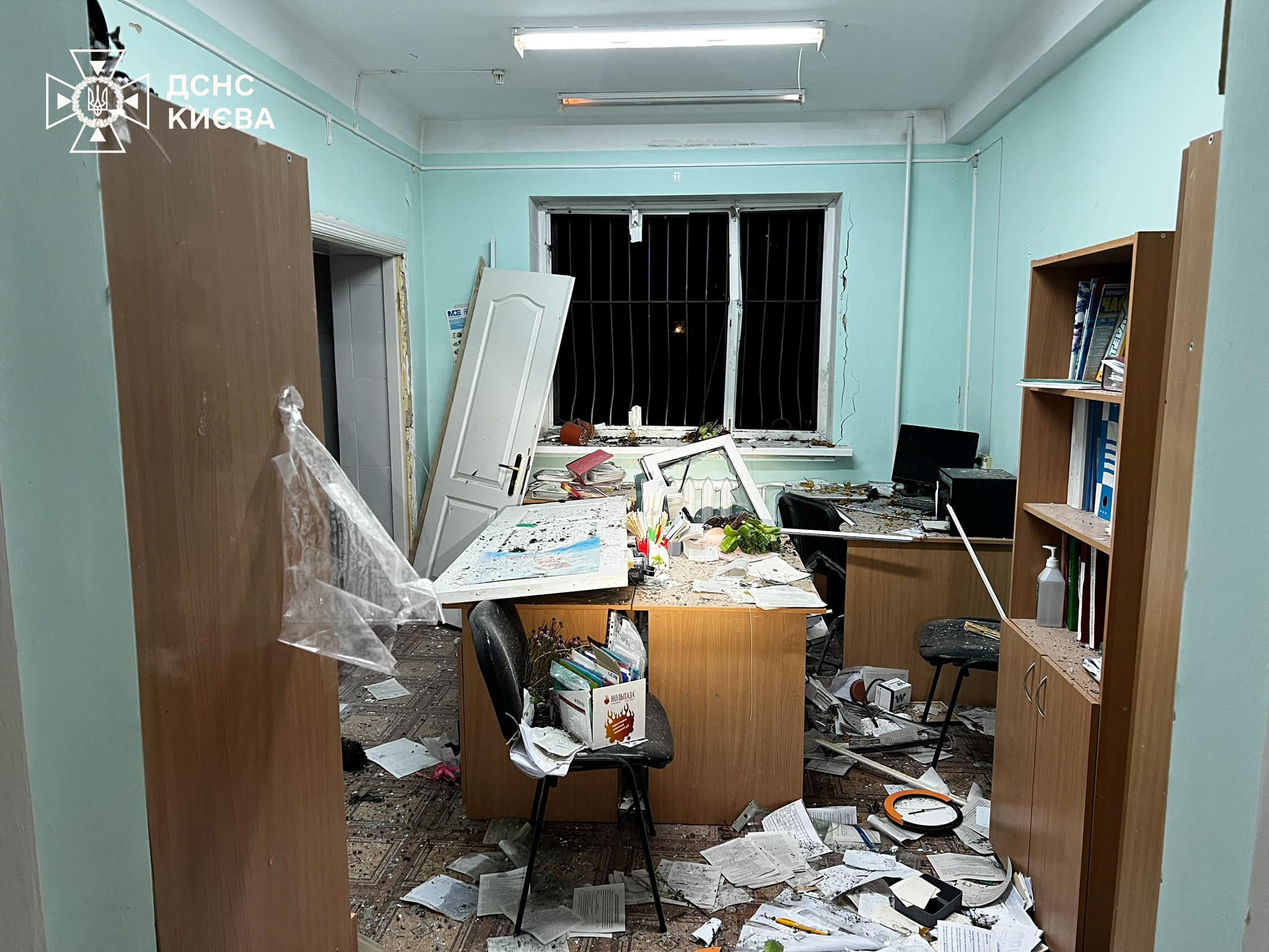 Aftermath of a Russian drone attack in Kyiv