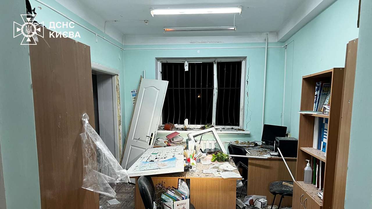 Aftermath of a Russian drone attack in Kyiv