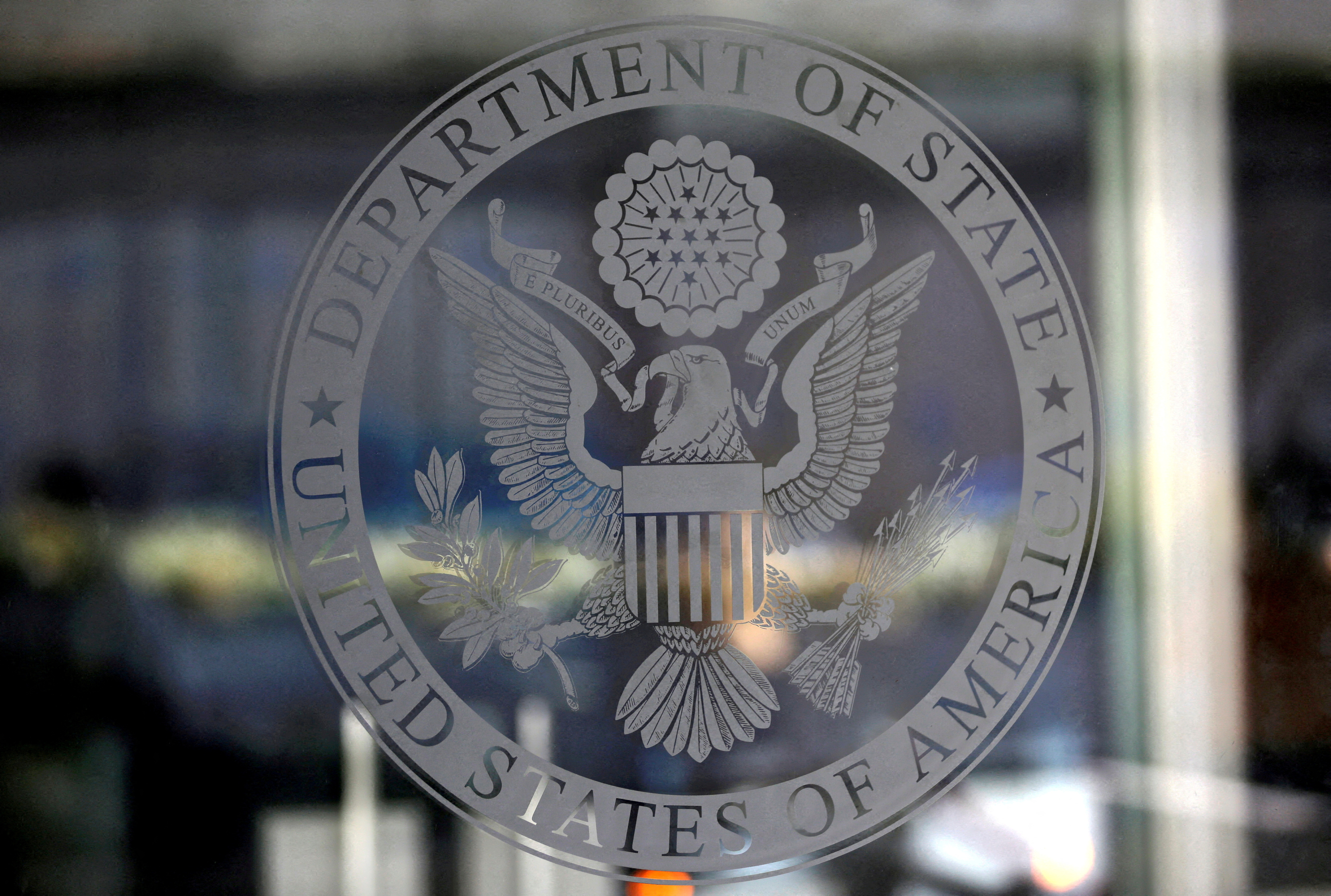 FILE PHOTO: The seal of the United States Department of State is seen in Washington