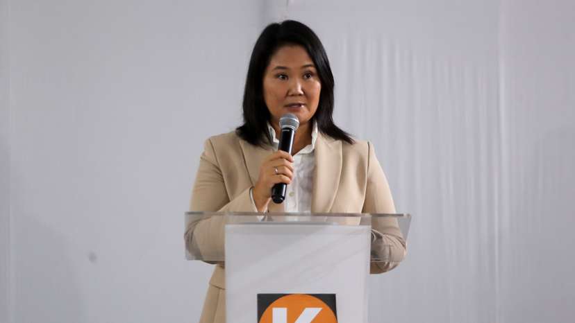 Peru's conservative Keiko Fujimori addresses the media after the electoral jury rejected her appeals to flip election results, in Lima