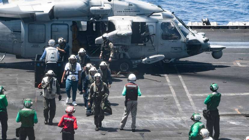 FILE PHOTO: U.S. Naval forces rescue crew from Greek-owned ship struck by Houthis in Red Sea