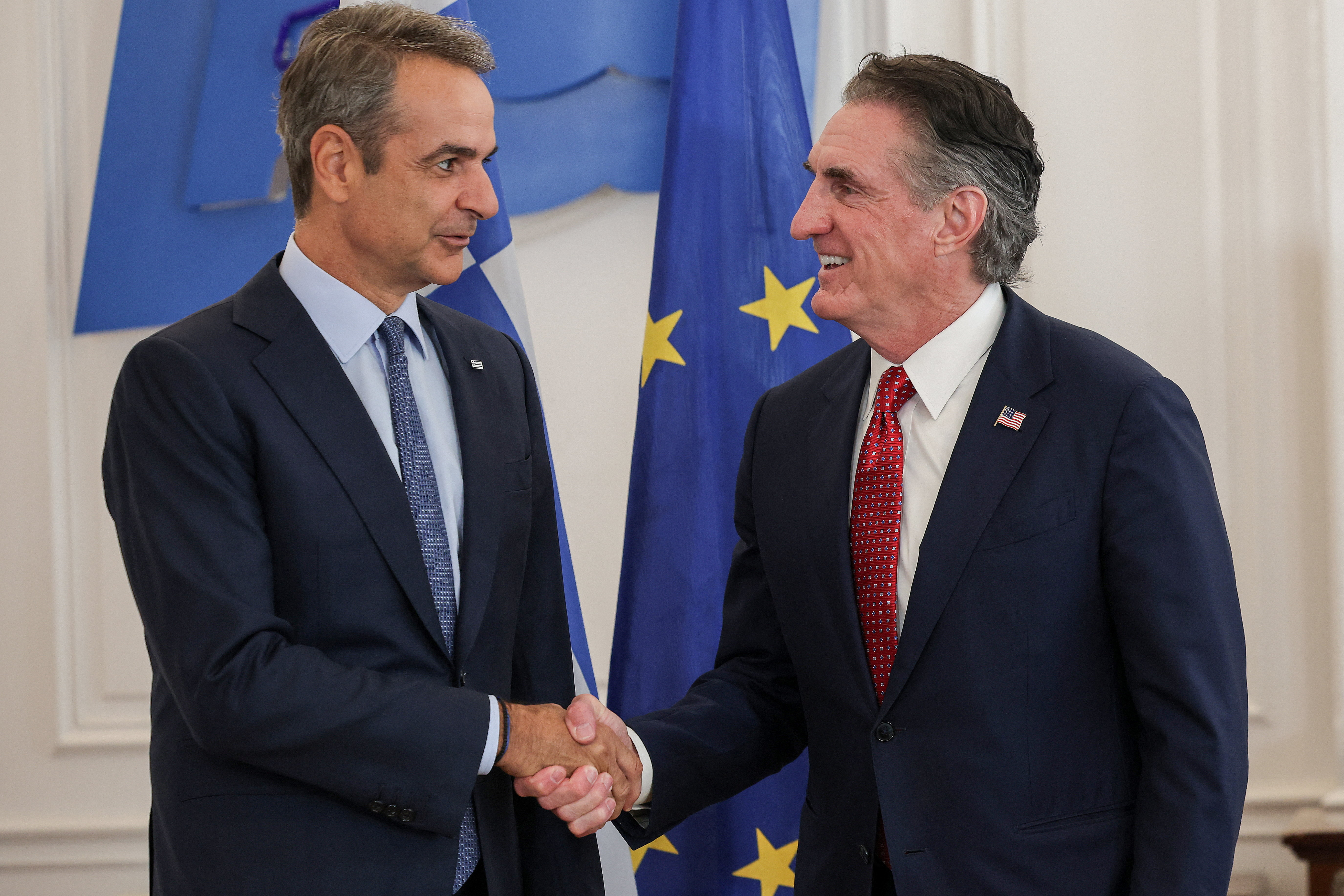 U.S. Home Affairs Secretary Doug Burgum meets Greek Prime Minister