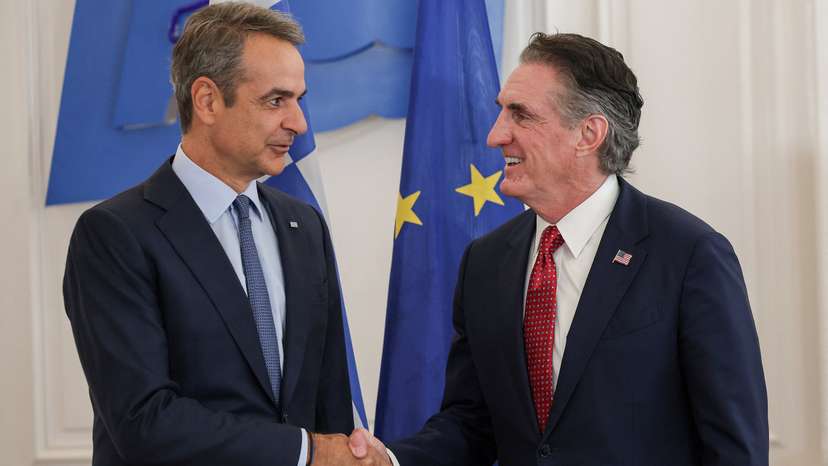 U.S. Home Affairs Secretary Doug Burgum meets Greek Prime Minister