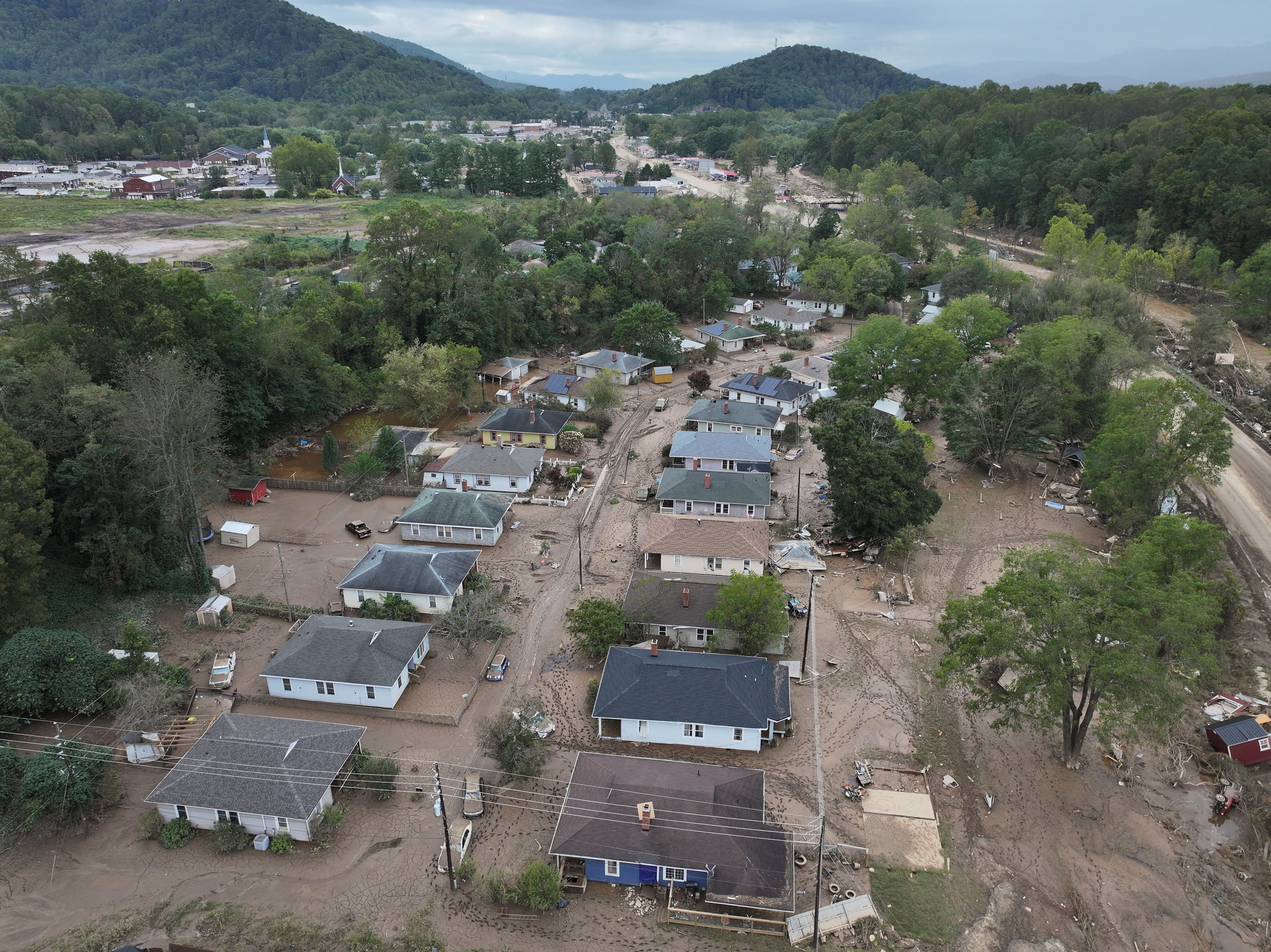 Aftermath of Hurricane Helene in North Carolina