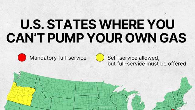 New Jersey is the only US state where drivers cannot pump their own petrol