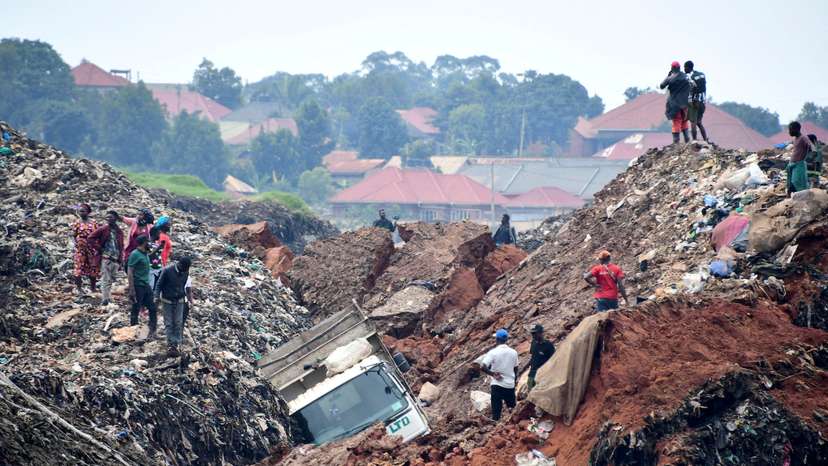 FILE PHOTO: Aftermath of a landslide due to heavy rainfall, in Kampala