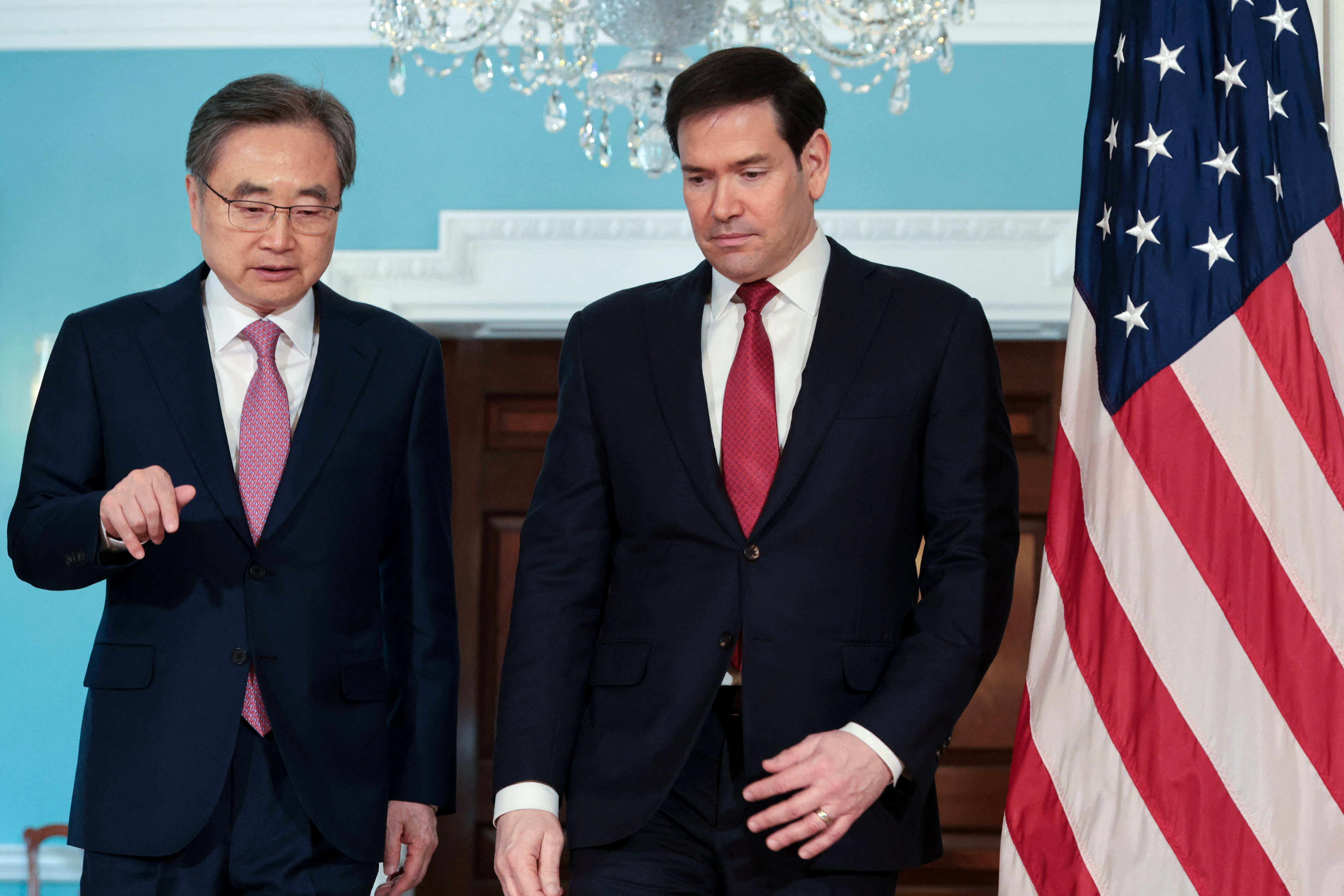 U.S. Secretary of State Rubio meets South Korean Foreign Minister Cho Hyun at the State Department in Washington