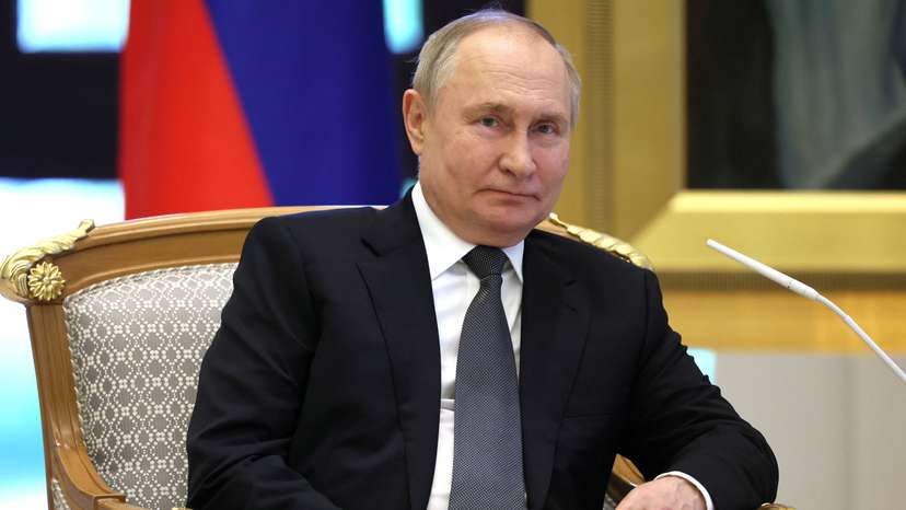Russian President Vladimir Putin attends a meeting with President of the United Arab Emirates Sheikh Mohamed bin Zayed Al Nahyan in Abu Dhabi