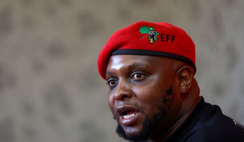 FILE PHOTO: Floyd Shivambu, Deputy President of the EFF speaks to journalists, in Woodmead