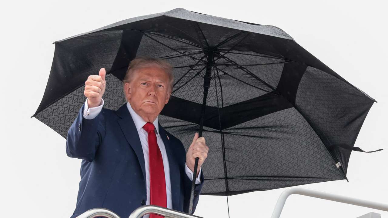 U.S. President Trump boards Air Force One as he departs for Israel, at Joint Base Andrews