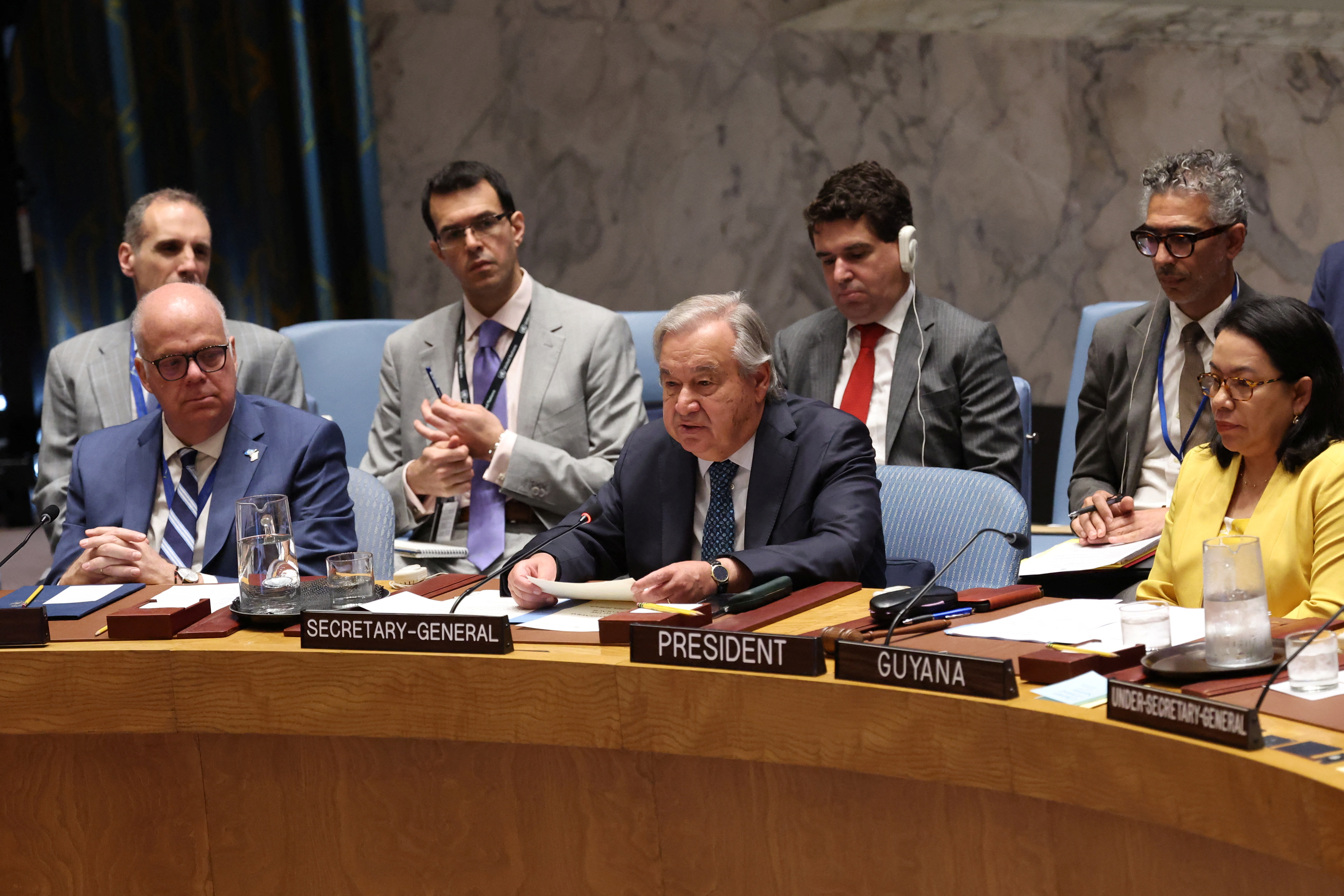 United Nations Security Council meeting about the conflict between Israel and Iran, in New York City