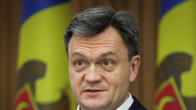 Moldovan Prime Minister Dorin Recean attends a meeting with IMF local representative in Chisinau