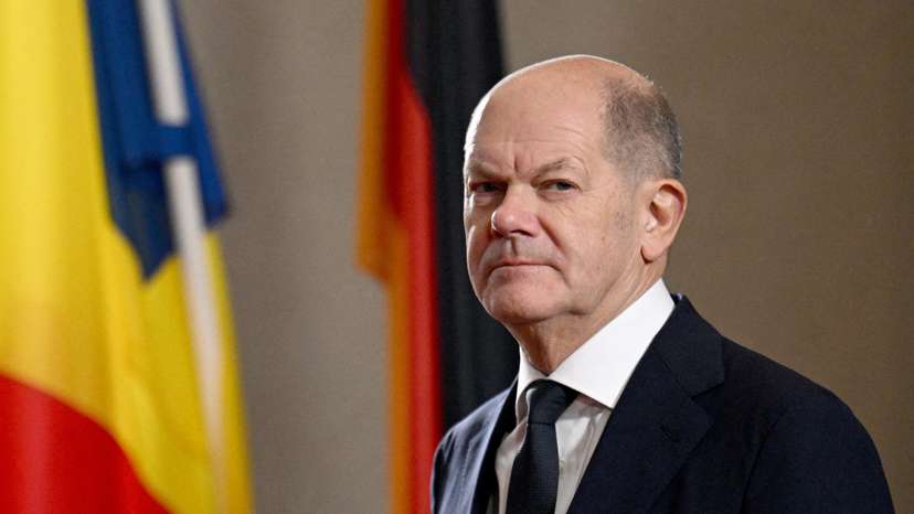 German Chancellor Scholz meets Romanian President Iohannis at the Chancellery in Berlin