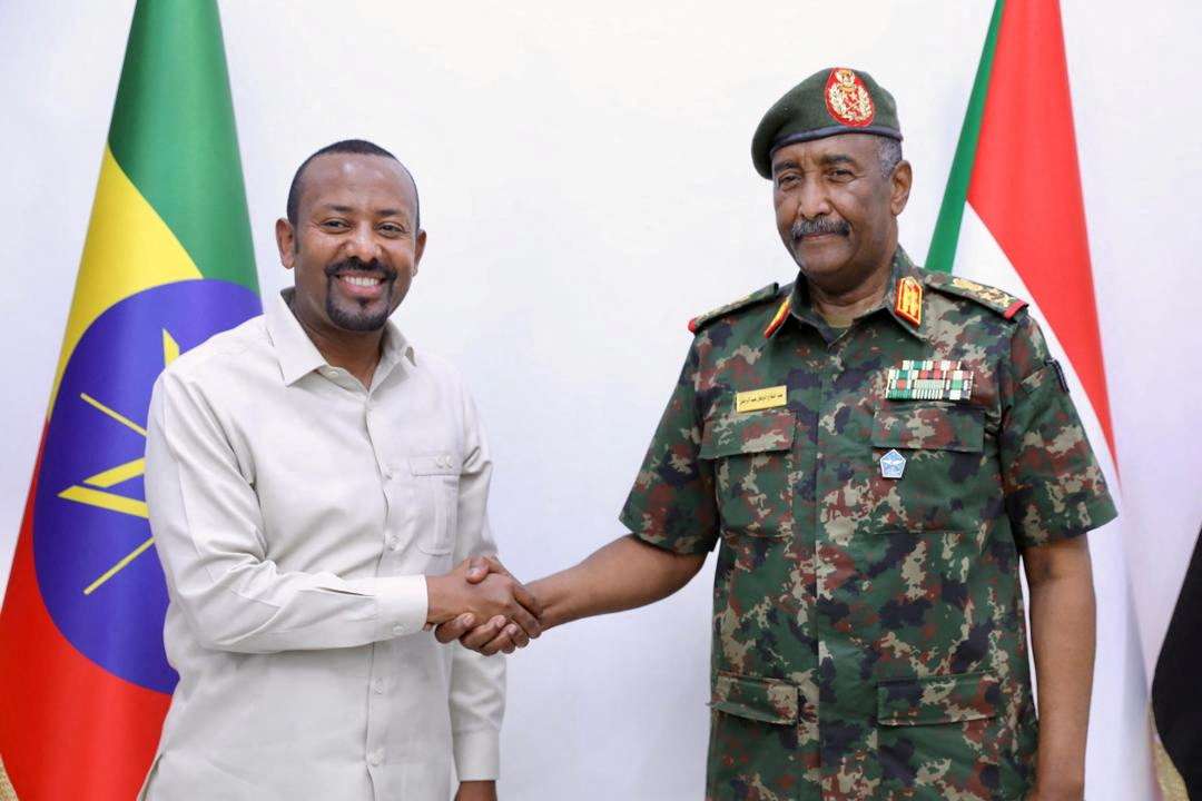 Sudan's army chief General Abdel Fattah al-Burhan meets Ethiopian Prime Minister Abiy Ahmed, in Port Sudan, Sudan