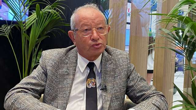 Naguib Sawiris, one of Egypt's richest businessmen, speaks during an interview with Reuters in Dubai
