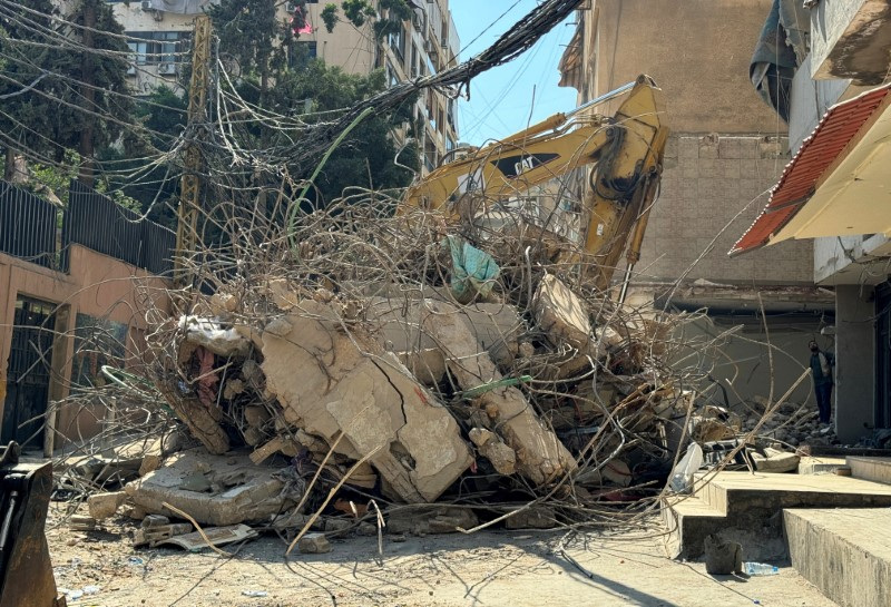 Aftermath of Israeli strike in Beirut's southern suburbs