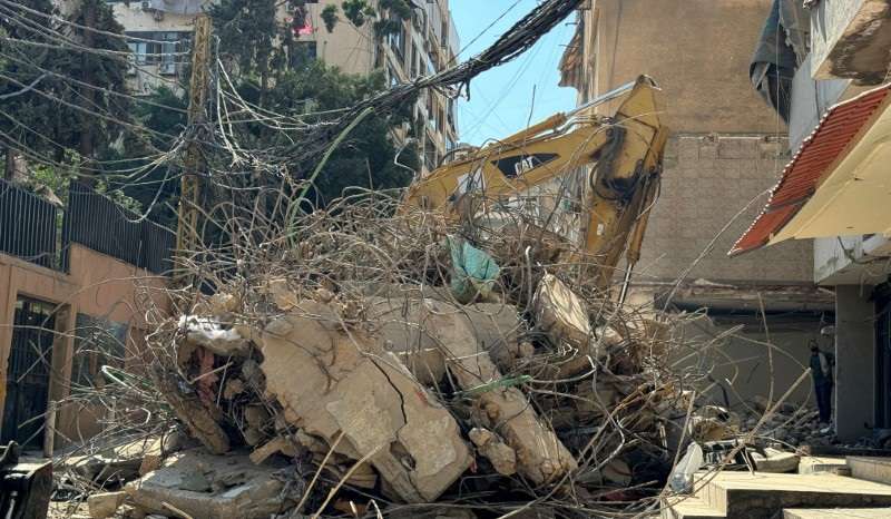 Aftermath of Israeli strike in Beirut's southern suburbs