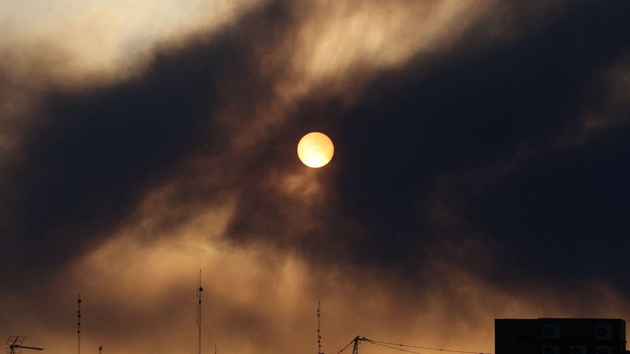 Smoke rises following an explosion in Tehran