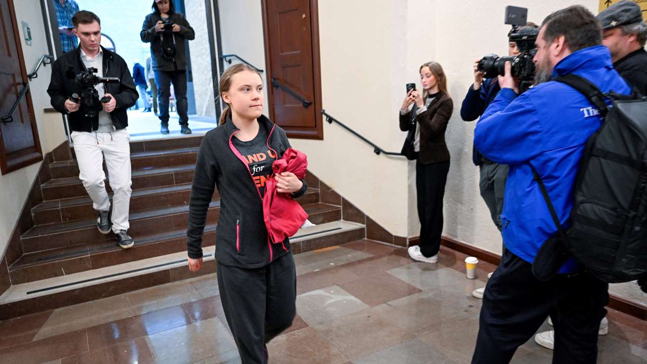 Greta Thunberg at the Stockholm district court