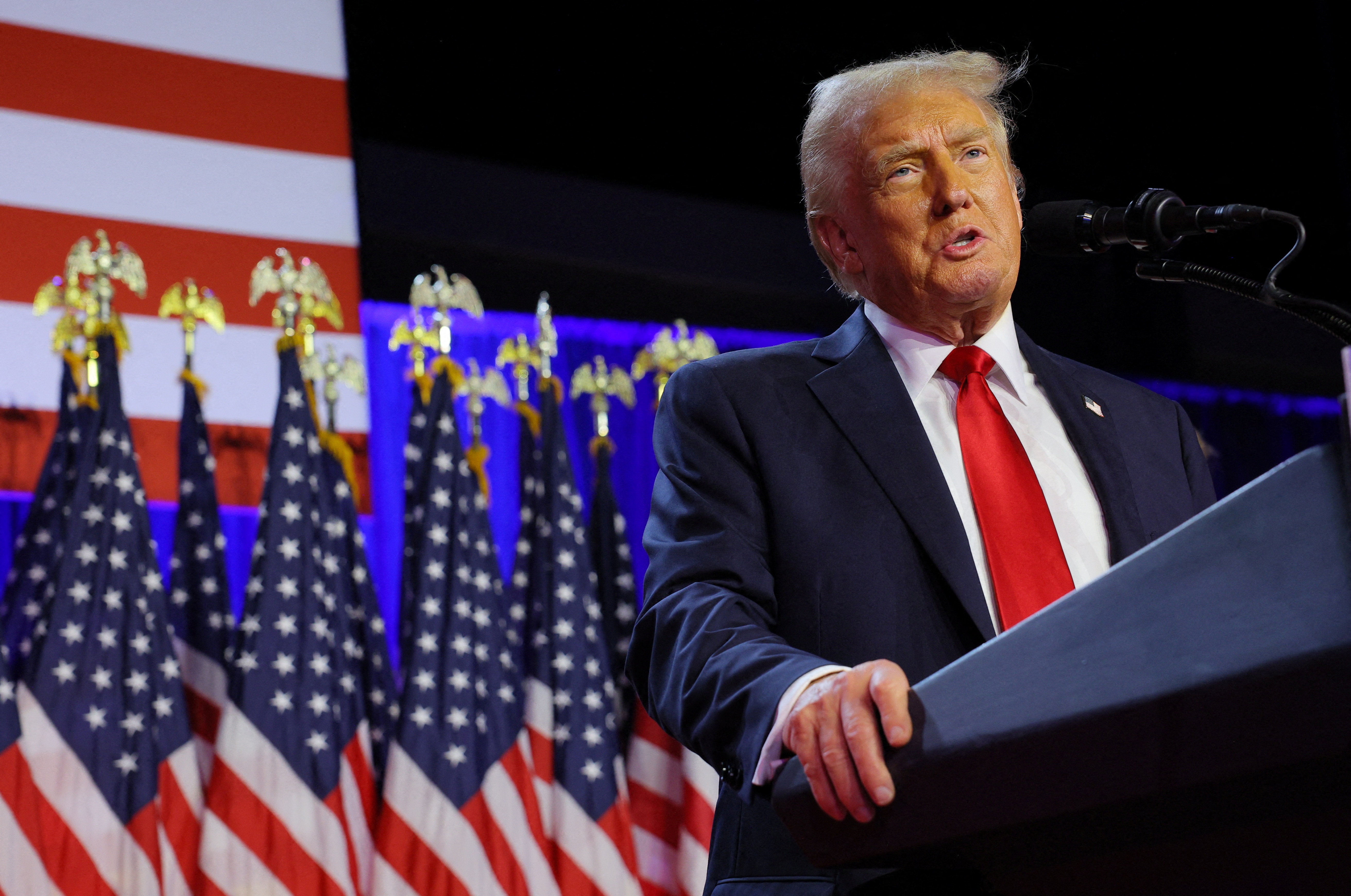 FILE PHOTO: 2024 U.S. Presidential Election Night, at Palm Beach County Convention Center, in West Palm Beach, Florida