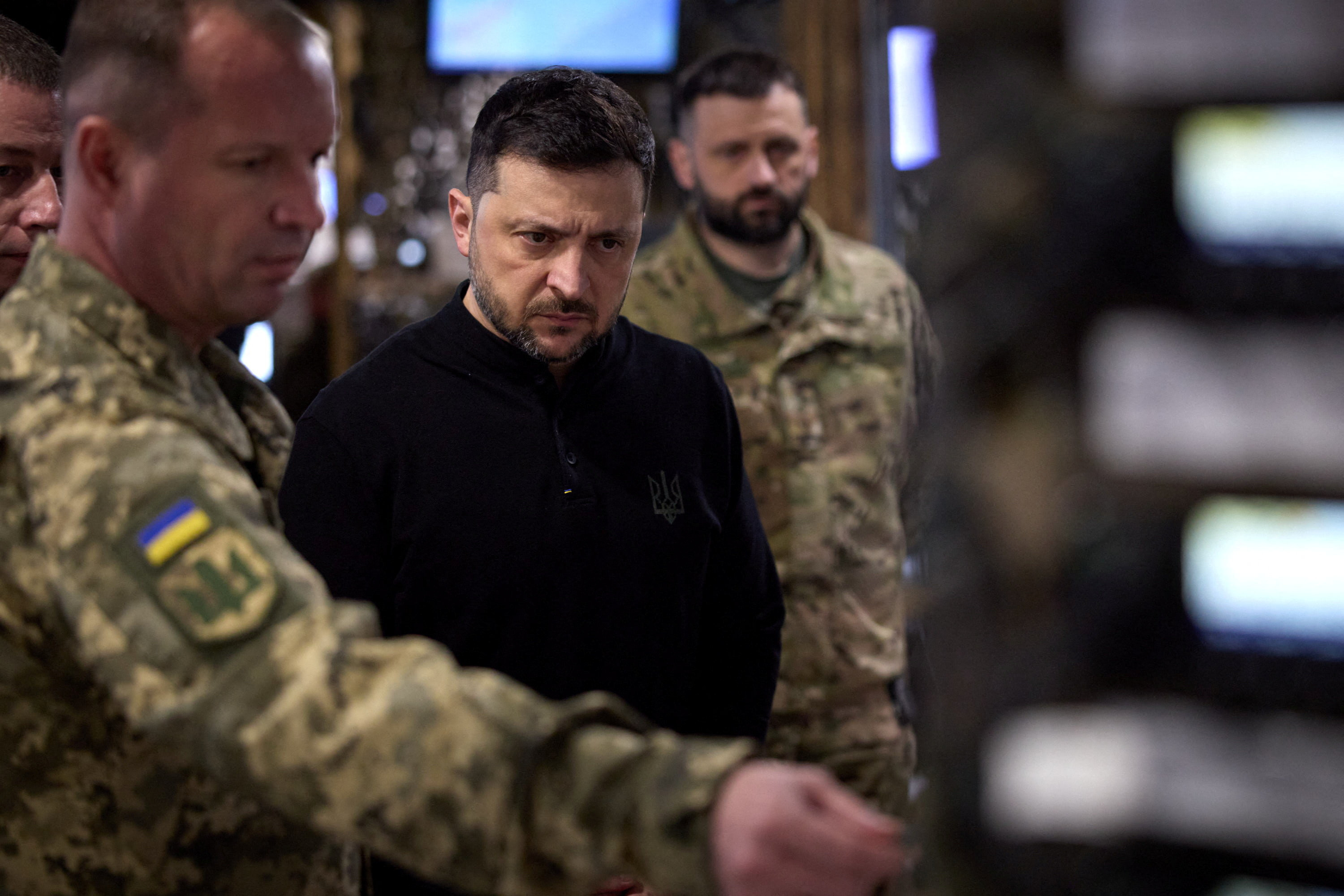 Ukraine's President Zelenskiy visits a front line in Zaporizhzhia region