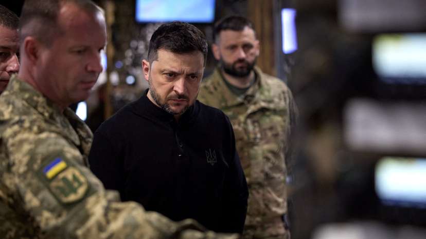 Ukraine's President Zelenskiy visits a front line in Zaporizhzhia region