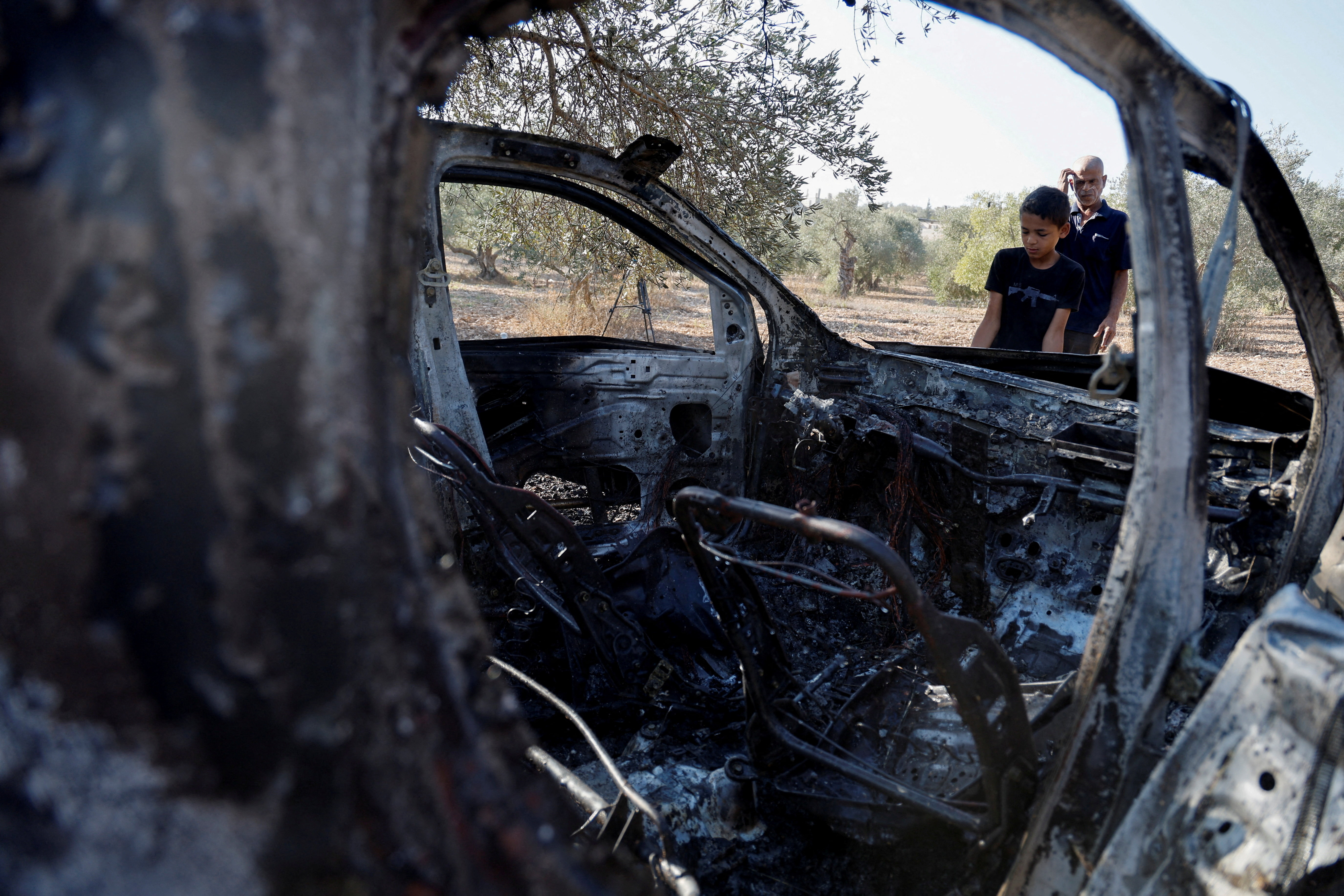 Aftermath of the killing of three Palestinians by Israeli forces, near Jenin