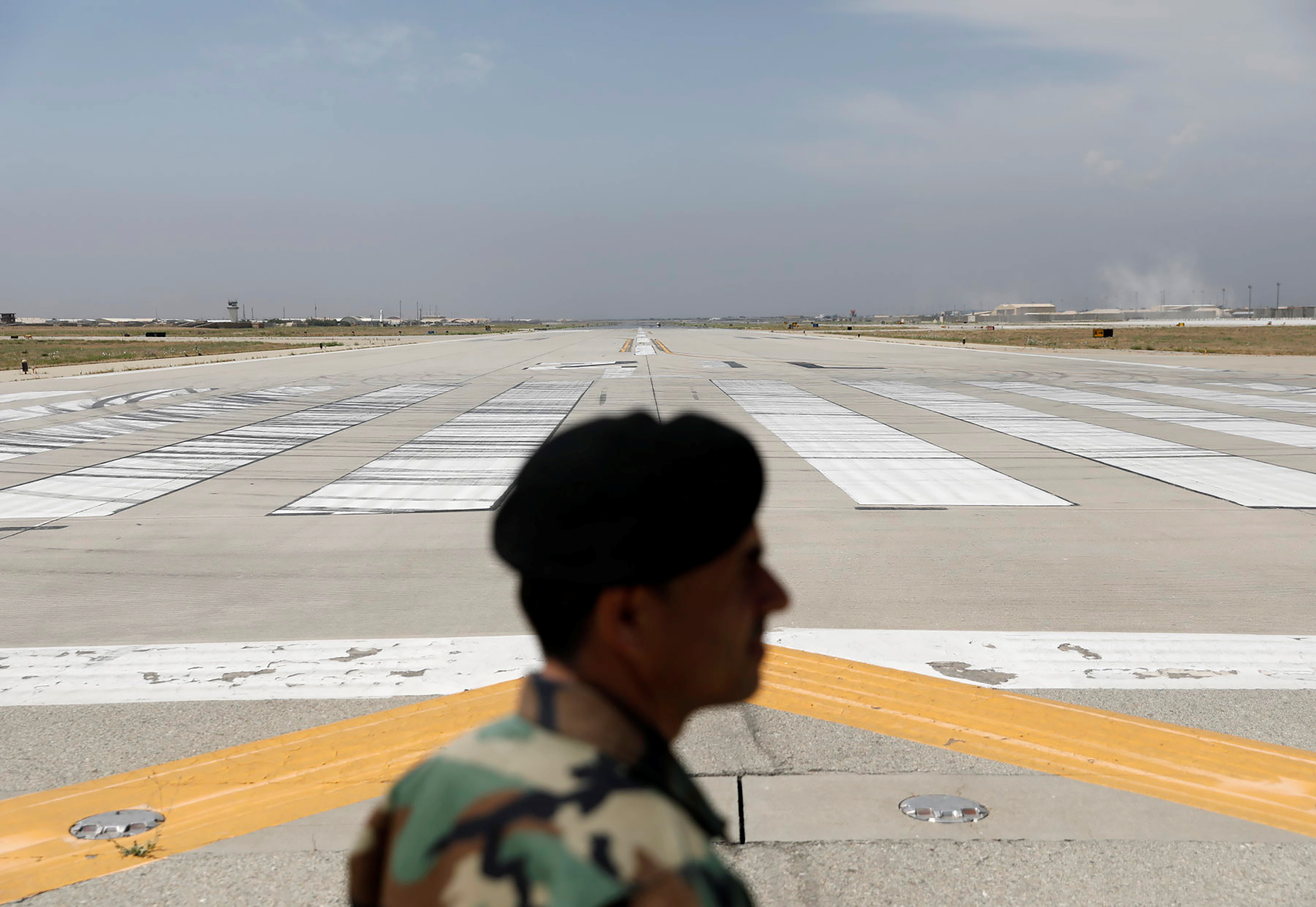 FILE PHOTO: Runway is seen at Bagram U.S. air base after American troops vacated it