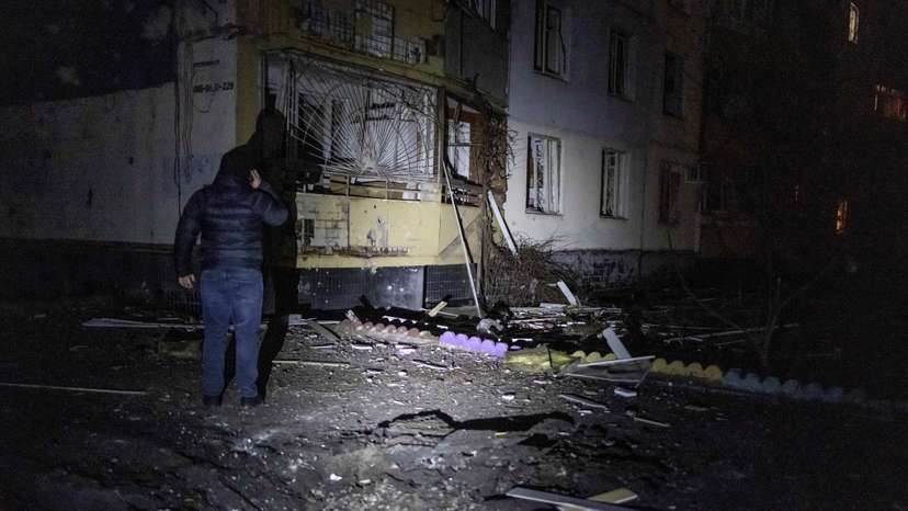 Aftermath of a Russian drone strike in Kharkiv