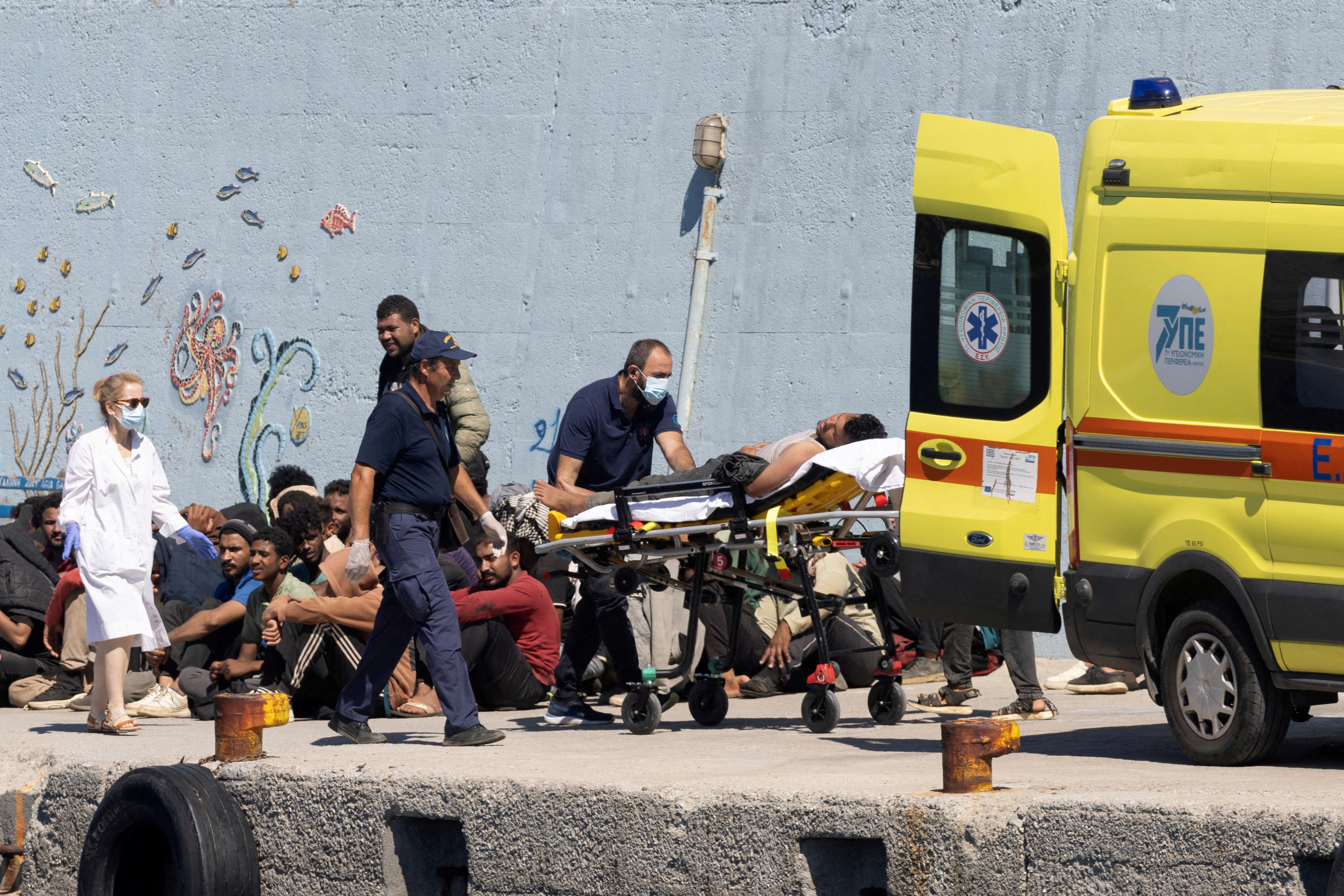 FILE PHOTO: Greece rescues hundreds of migrants off islands of Gavdos and Crete, according to Greek Coast Guard