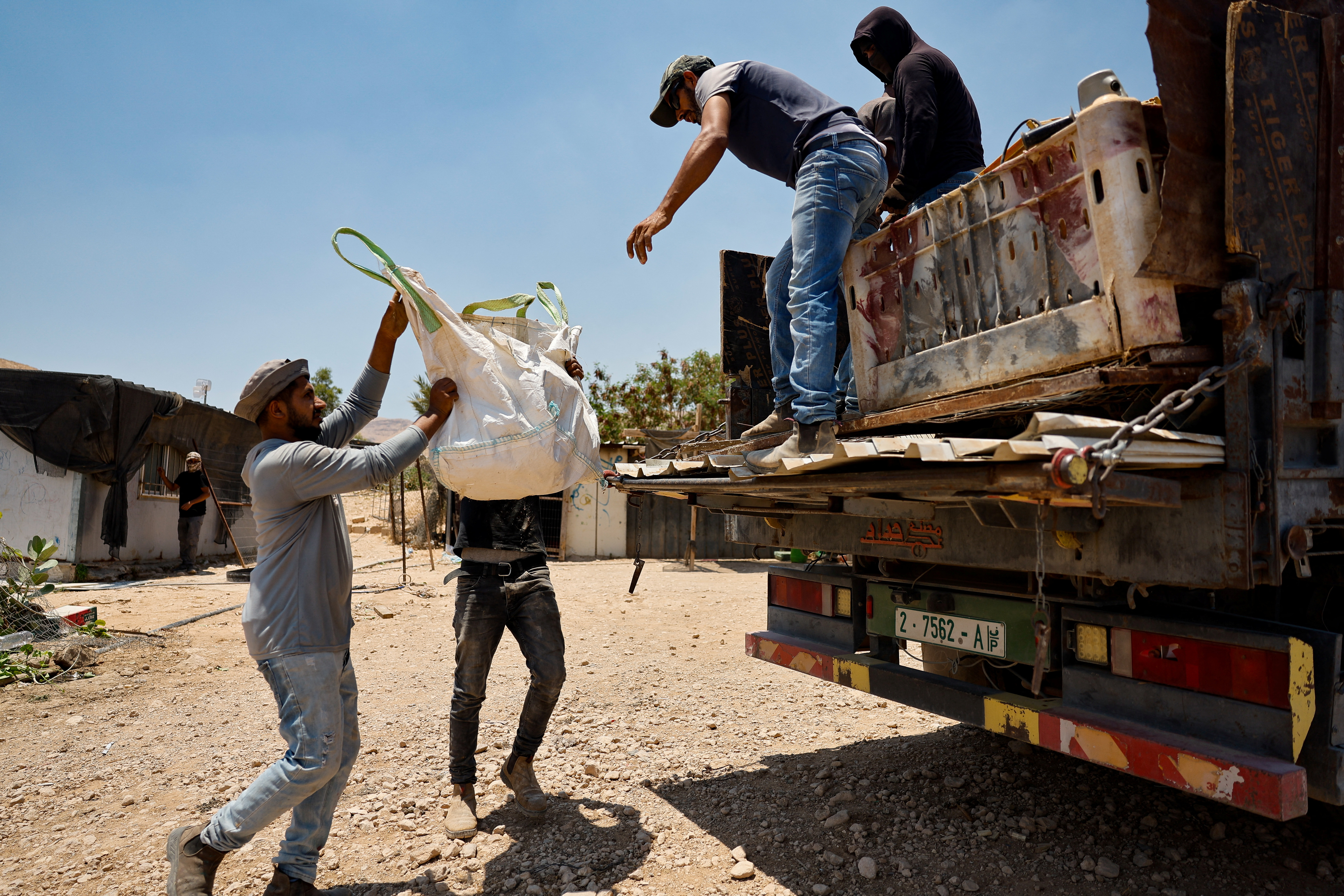 Palestinian Bedouins flee their homes, near Jericho