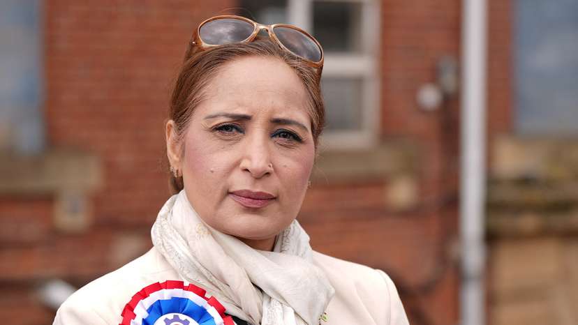 Workers Party candidate for Oldham East and Saddleworth, Shanaz Saddique, poses for a photograph in Oldham