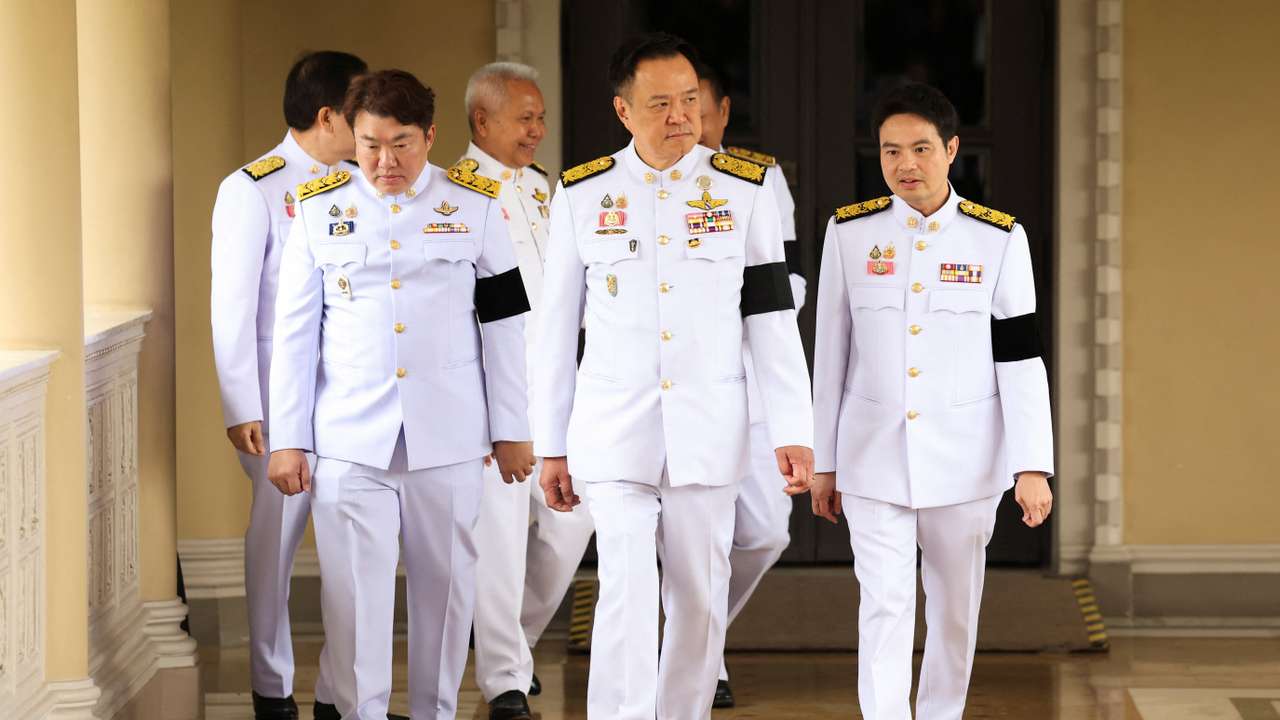 Thailand's Prime Minister Charnvirakul announces the dissolution of parliament, in Bangkok