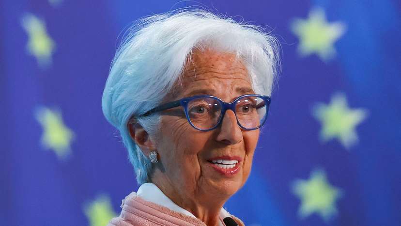 ECB President Lagarde addresses the media, in Frankfurt