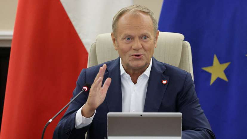 Polands Prime Minister Tusk speaks at government sitting.