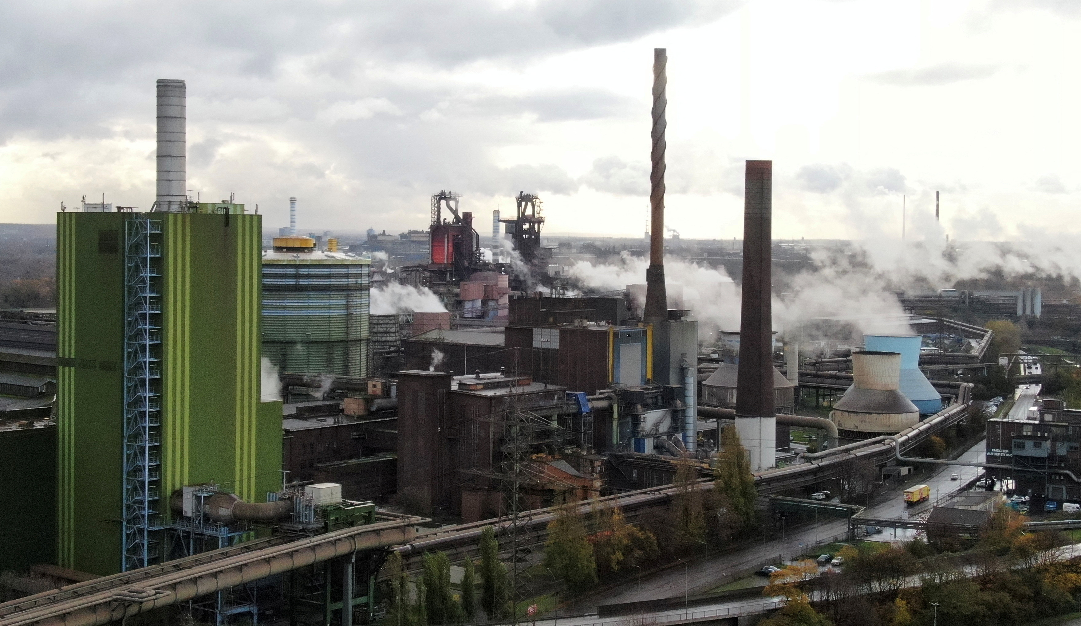 FILE PHOTO: A general view of the steel plant of ThyssenKrupp in Duisburg