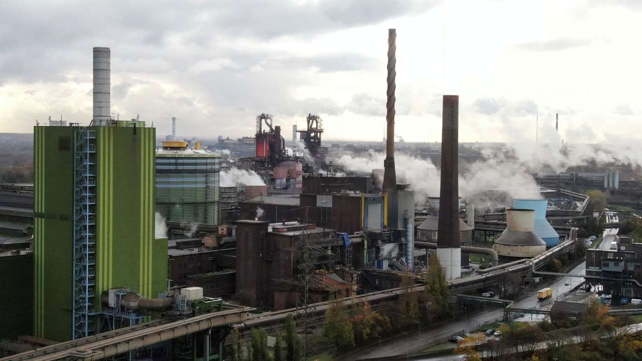 FILE PHOTO: A general view of the steel plant of ThyssenKrupp in Duisburg
