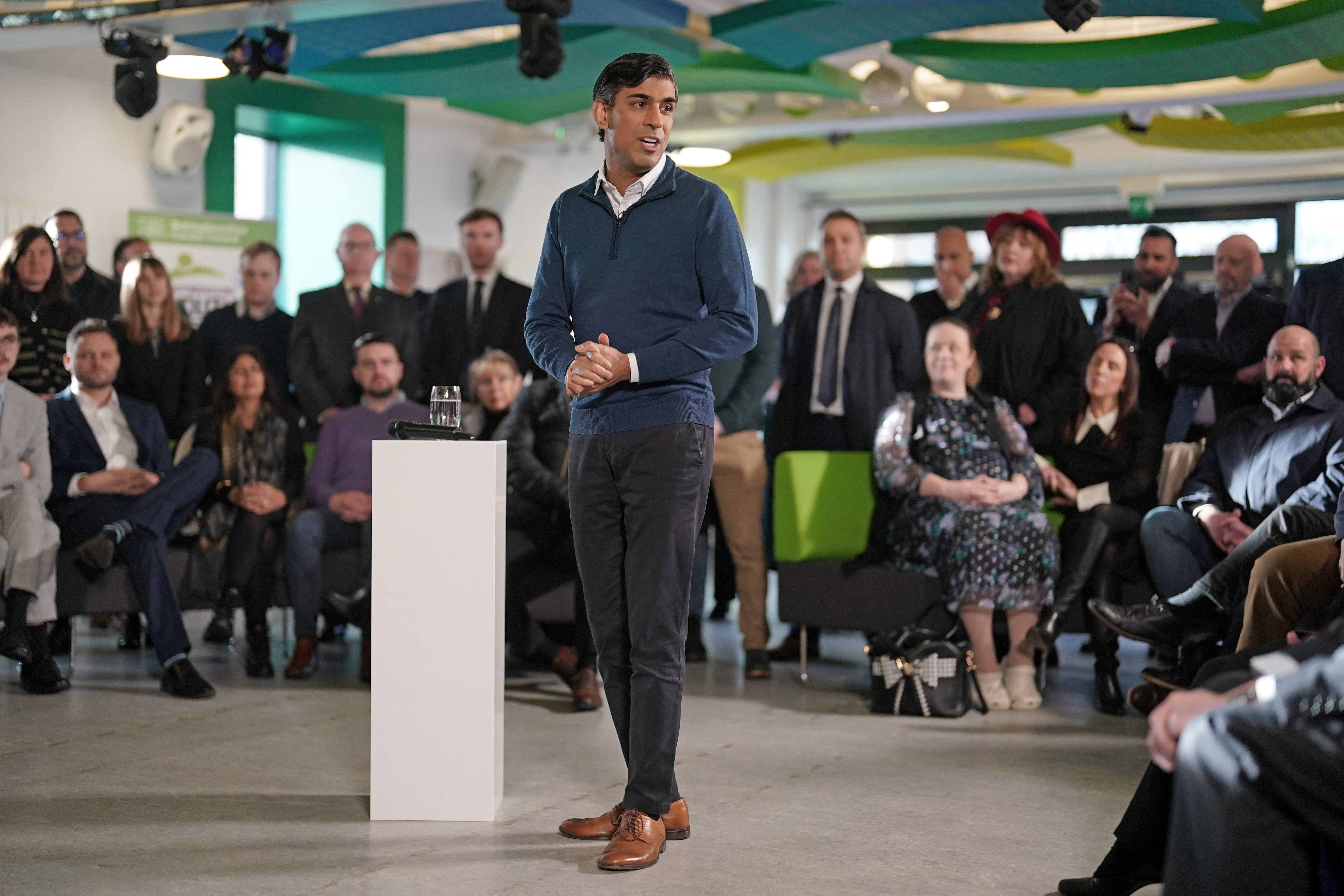 British Prime Minister Sunak visits the East Midlands