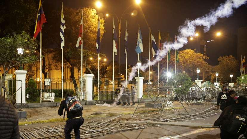 FILE PHOTO: Protest against Peruvian President Boluarte's government, in Lima