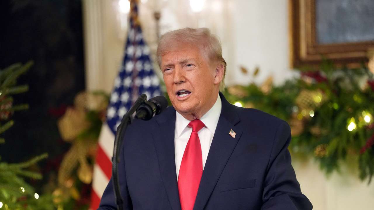 U.S. President Donald Trump delivers an address to the nation at the White House in Washington
